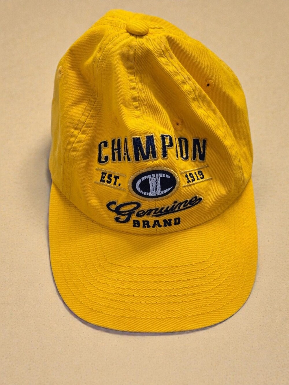 Vintage Champion Genuine Brand Strapback Hat | Leather Strap | Y2K